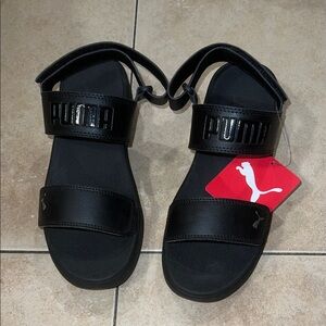 Puma Black Slide Sandals